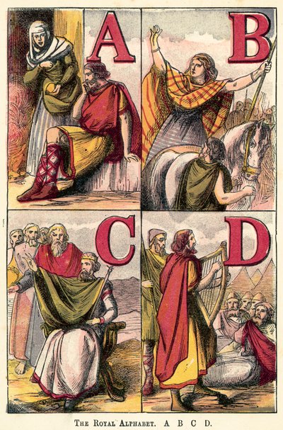 Das königliche Alphabet, A, B, C, D von English School